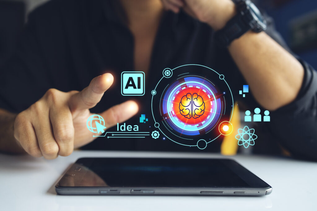artificial intelligence machine learning business internet technology concept Experiencia del cliente: Hiperpersonalizacion y agentes ia