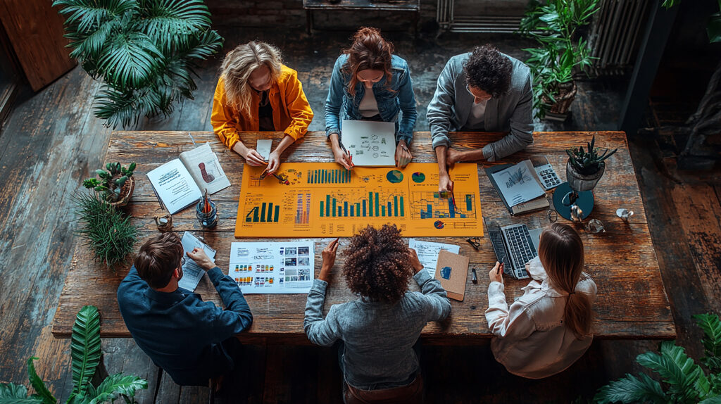corporate team working digital marketing campaign 10 Estrategias de Inbound Marketing para B2B